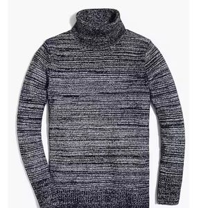 J. Crew Black and Gray Turtleneck Sweater